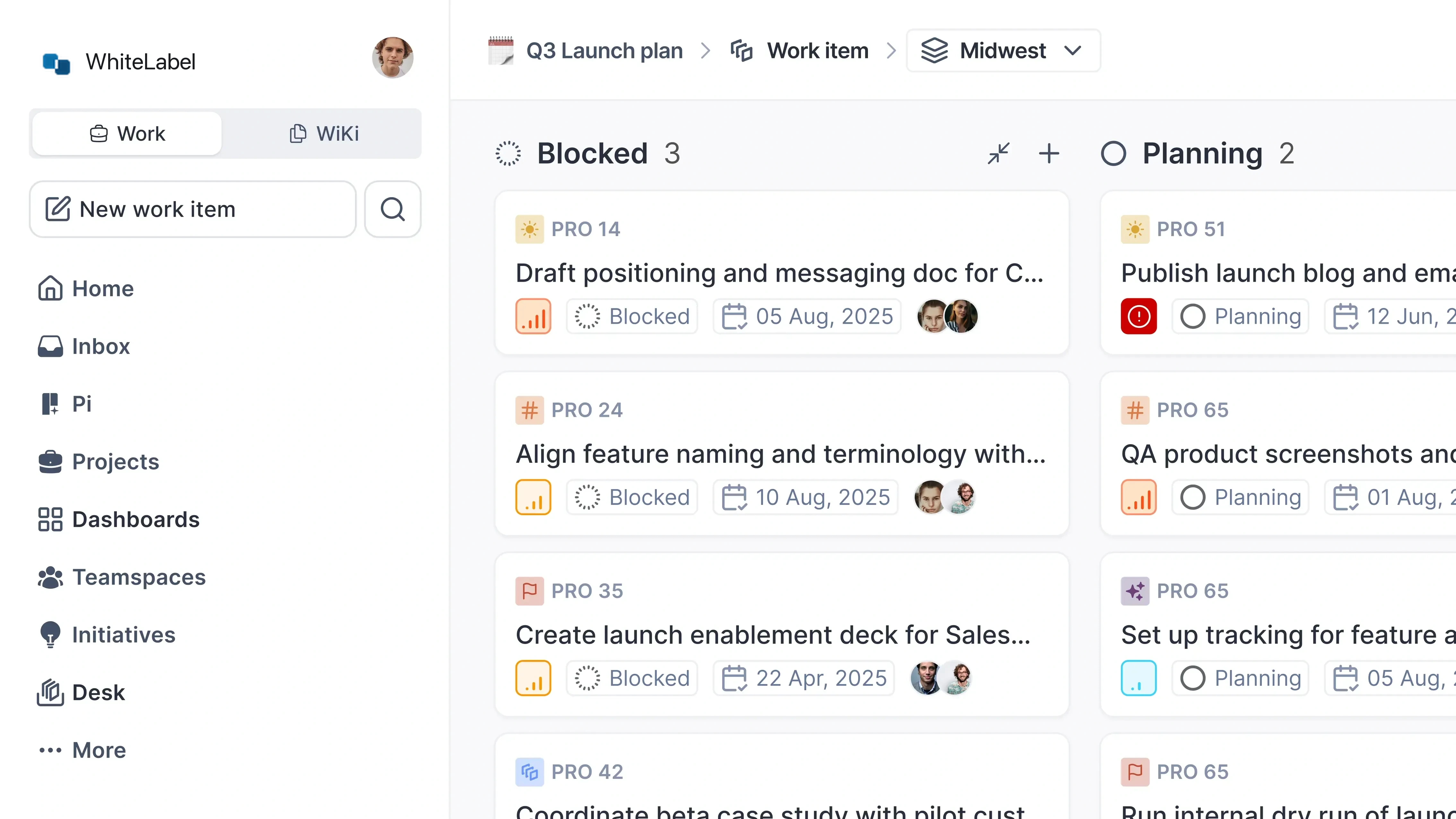 Client launch workflow in WhiteLabel