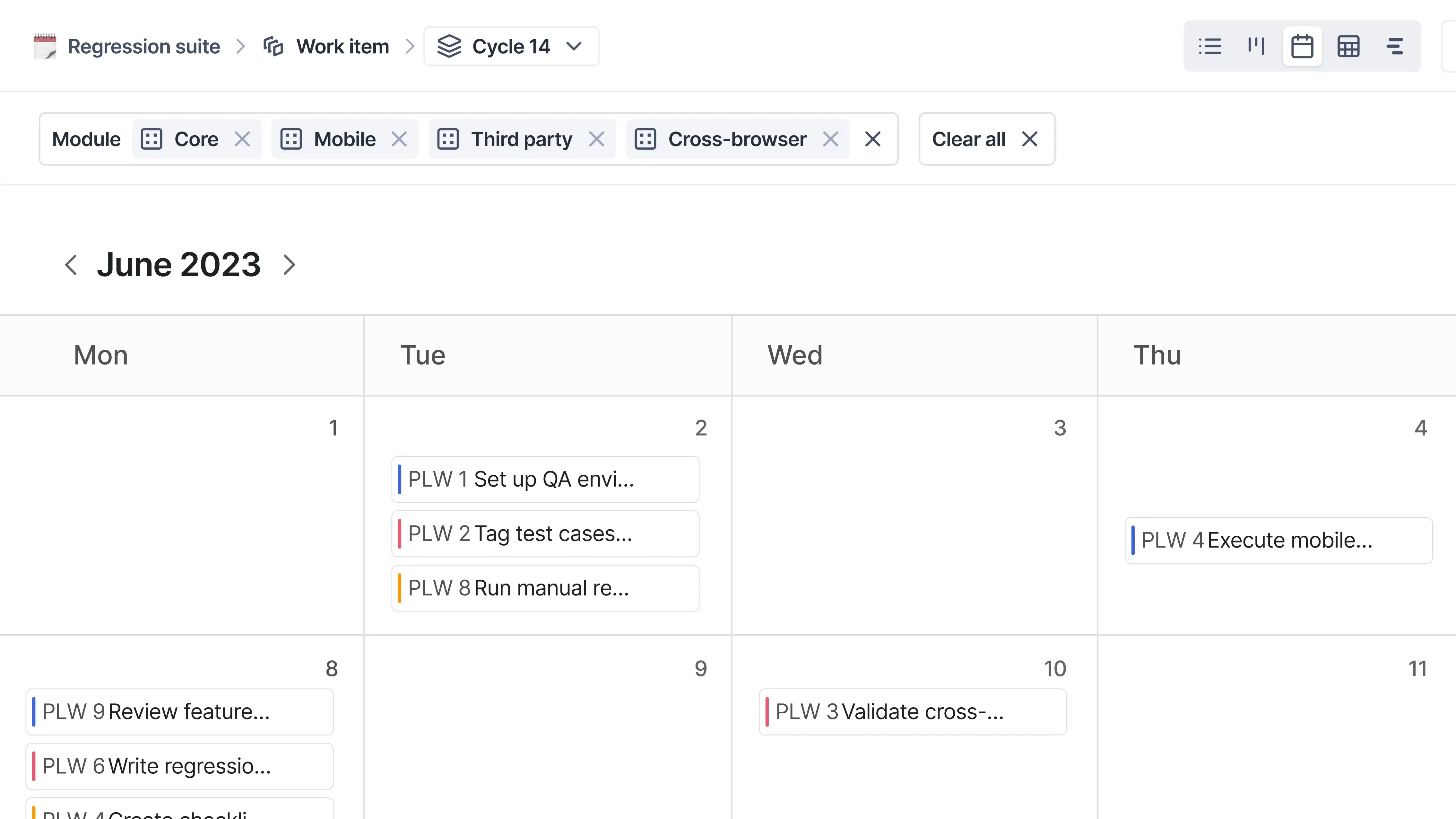 QA and regression tracking workflow in WhiteLabel