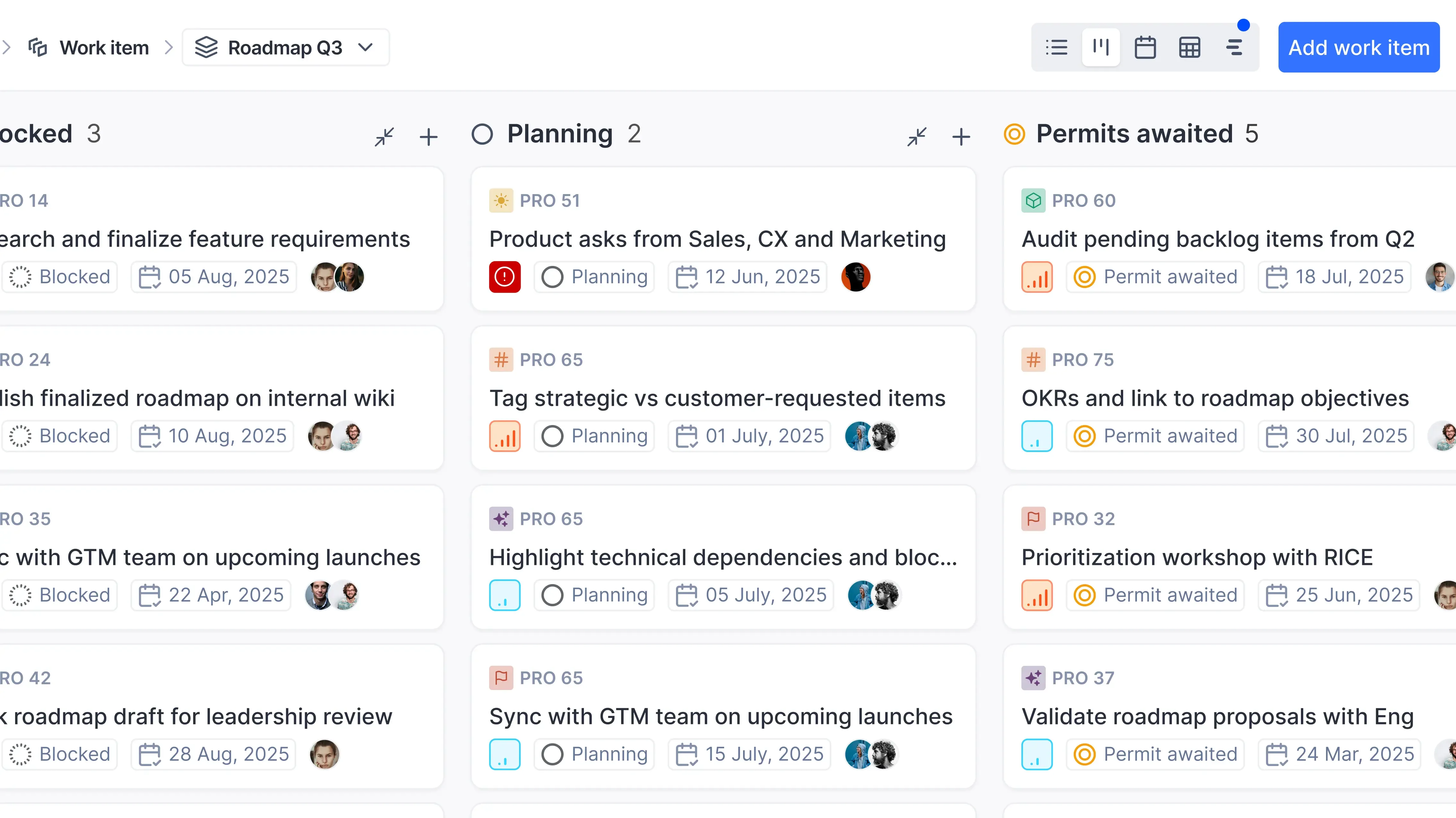 Product roadmap coordination workflow in WhiteLabel