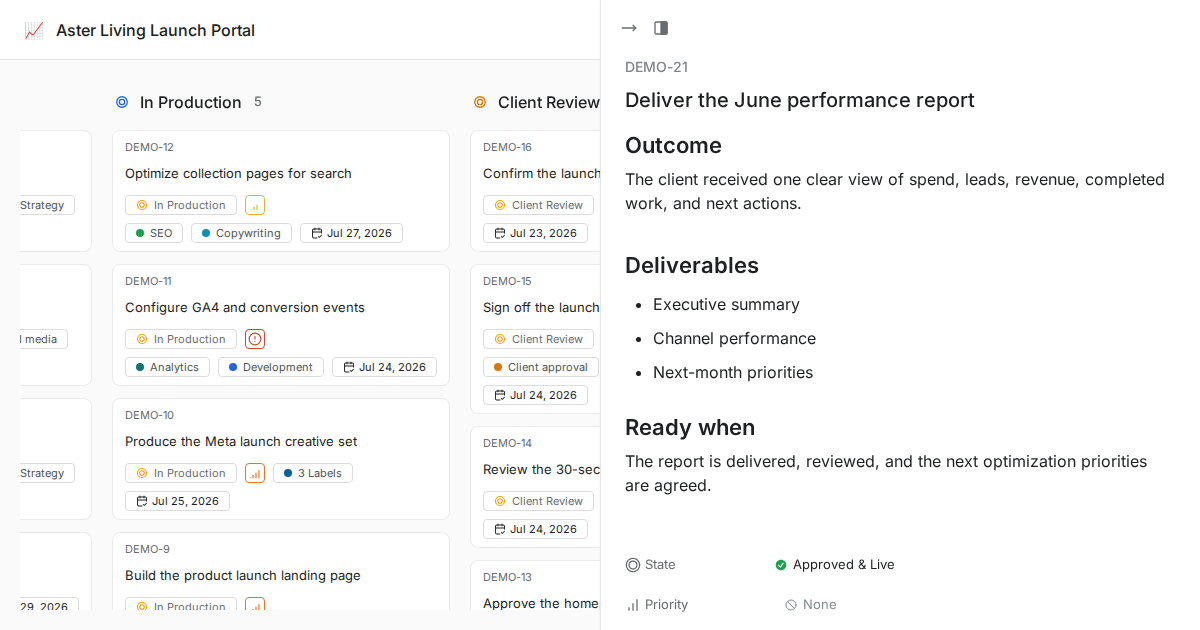 Completed WhiteLabel client work item and delivery record